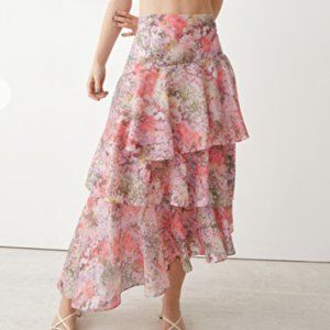 NWT Ruffled Tier Midi Skirt & Other Stories, Size 6